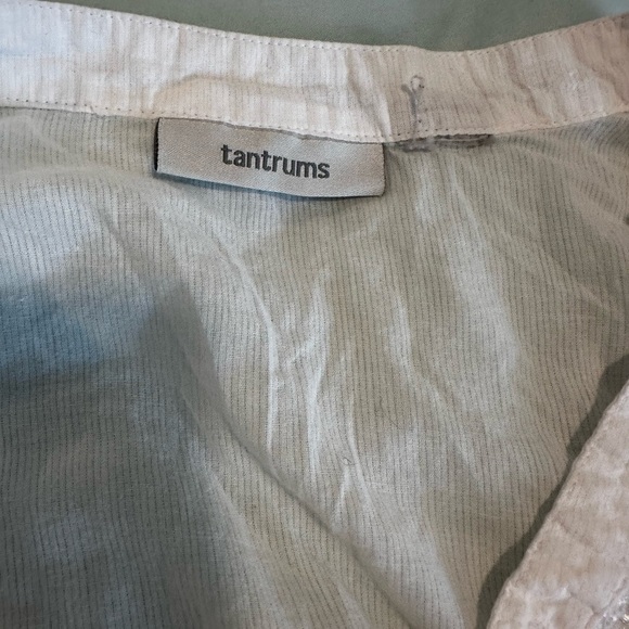 Tantrums Women White Tunic Gauze embroidery. Cottagecore Peasant Blouse - Picture 6 of 9